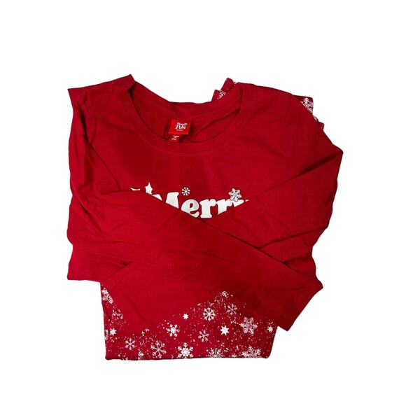 Macy Women's Red Family PJs‎ Matching Merry Snowflake Pajama Set Size Medium - Picture 3 of 6